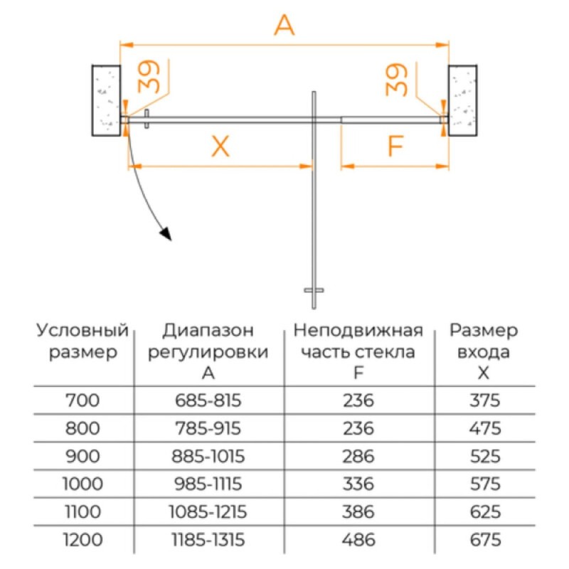 Душевая дверь RGW Passage 350800801-24, 100 см, стекло матовое, профиль черный