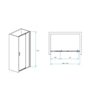 Душевая дверь RGW PA-008B, 90 х 195 см, стекло прозрачное, профиль черный, 350800890-14