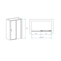 Душевая дверь RGW PA-017B, 130 х 195 см, стекло прозрачное, профиль черный, 350801713-14