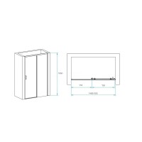 Душевая дверь RGW PA-017, 150 х 195 см, стекло прозрачное, профиль хром, 350801715-11
