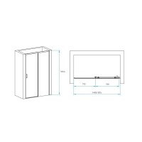 Душевая дверь RGW PA-017B, 150 х 195 см, стекло прозрачное, профиль черный, 350801715-14