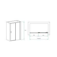 Душевая дверь RGW PA-017, 180 х 195 см, стекло прозрачное, профиль хром, 350801718-11