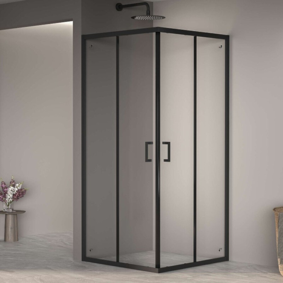 Душевой уголок RGW PA-030B Passage 350803000-14, 100 х 100 см, стекло прозрачное, профиль черный