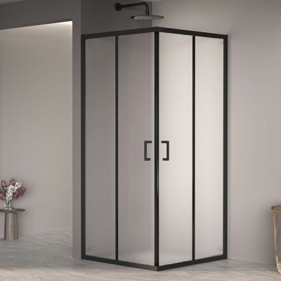 Душевой уголок RGW PA-030B Passage 350803000-24, 100 х 100 см, стекло матовое, профиль черный
