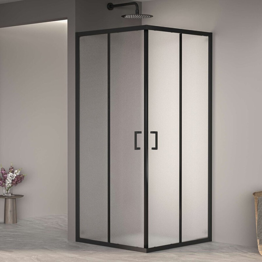 Душевой уголок RGW PA-030B Passage 350803000-24, 100 х 100 см, стекло матовое, профиль черный