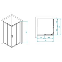 Душевой уголок RGW Passage PA-040-B 350804090-14, 90 х 100 см, стекло прозрачное, профиль черный