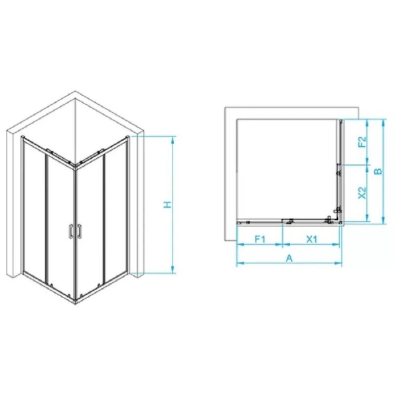 Душевой уголок RGW Passage PA-040-B 350804090-14, 90 х 100 см, стекло прозрачное, профиль черный