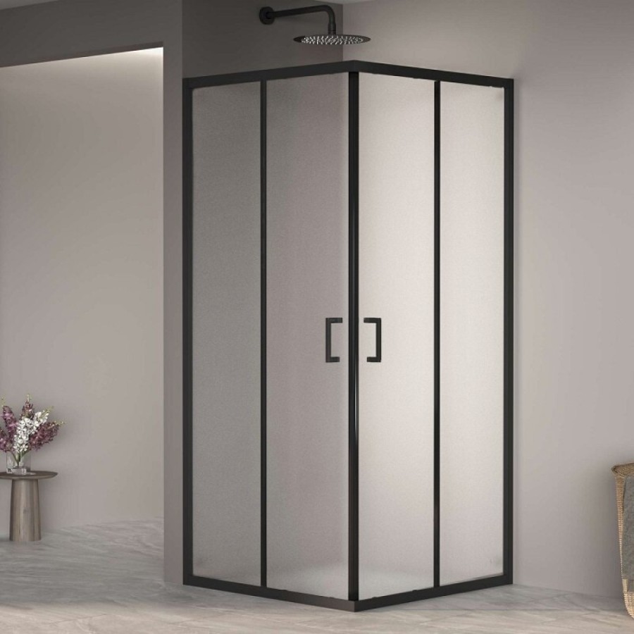 Душевой уголок RGW Passage PA-030-B, 3508103088-24, 80 х 80 см, стекло матовое, профиль черный