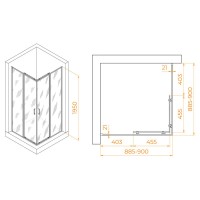 Душевой уголок RGW Passage PA-030-B 3508103099-14, 90 х 90 см, стекло прозрачное, профиль черный