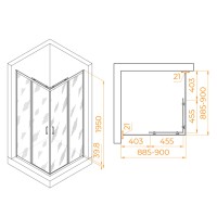Душевой уголок RGW Passage PA-030, 3508103099-21, 90 х 90 см, стекло матовое, профиль хром