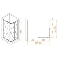 Душевой уголок RGW Passage PA-040-B 3508104080-14, 80 х 100 см, стекло прозрачное, профиль черный
