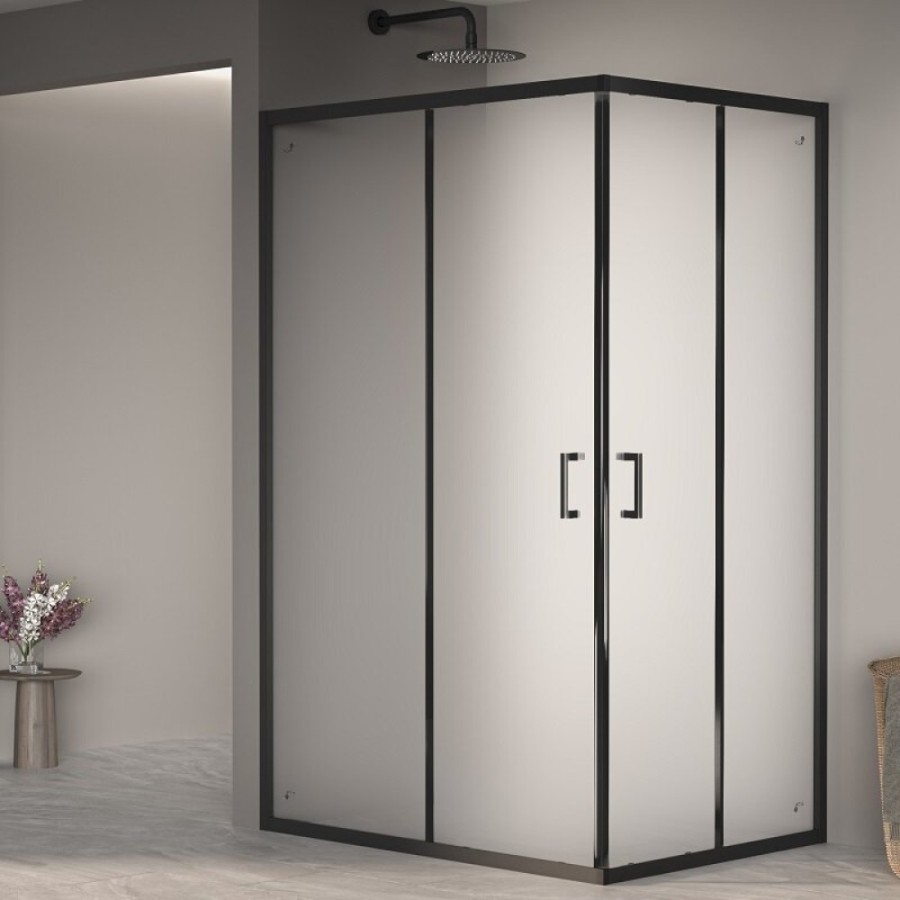 Душевой уголок RGW Passage PA-040-B, 3508104080-24, 80 х 100 см, стекло матовое, профиль черный