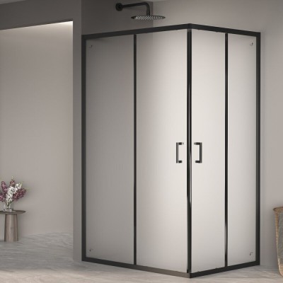 Душевой уголок RGW Passage PA-040 3508104082-24, 80 х 120 см, стекло матовое, профиль черный
