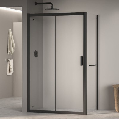 Душевой уголок RGW Passage PA-76-1-B (PA-016B + Z-060-2B) 350876188-14, 180 х 80 см, стекло прозрачное, профиль черный