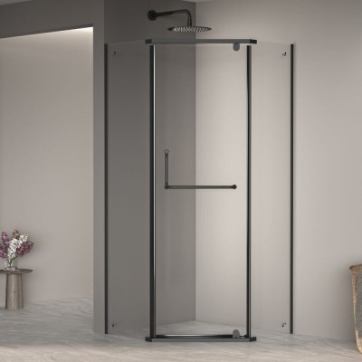 Душевой уголок RGW Passage PA-081 B 35088100-14, 100 х 100 см, стекло прозрачное, профиль черный