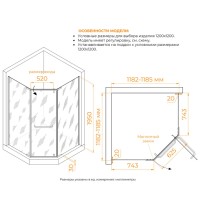 Душевой уголок RGW Passage PA-81B, 35088122-14, 120 х 120 см, стекло прозрачное, профиль черный