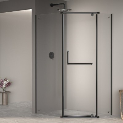 Душевой уголок RGW Passage PA-091B, 35089190-14, 90 х 100 см, стекло прозрачное, профиль черный