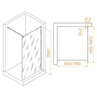 Душевая стенка RGW WA-001 Walk In, 100 см, стекло прозрачное, профиль хром, 351000110-11
