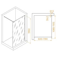 Душевая стенка RGW WA-001 Walk In, 110 см, стекло прозрачное, профиль хром, 351000111-11