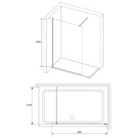 Душевая стенка RGW WA-010 Walk In, 90 см, стекло матовое сатинат, профиль хром, 351001009-21