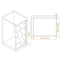 Душевая стенка RGW WA-010G Walk In, 100 см, стекло прозрачное, профиль золото, 351001010-16