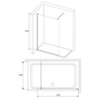 Душевая стенка RGW WA-010 Walk In, 120 см, стекло прозрачное, профиль хром, 351001012-11