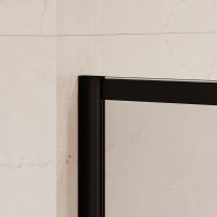 Душевая стенка RGW Walk In WA-019B, 351001980-84, со свободным входом, 80 см, стекло прозрачное с рисунком, профиль черный