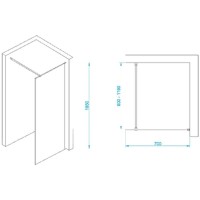 Душевая стенка RGW WA-002 Walk In, 70 см, стекло прозрачное, профиль хром, 35100207-11