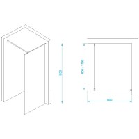 Душевая стенка RGW WA-002G Walk In, 80 см, стекло прозрачное, профиль золото, 35100208-16