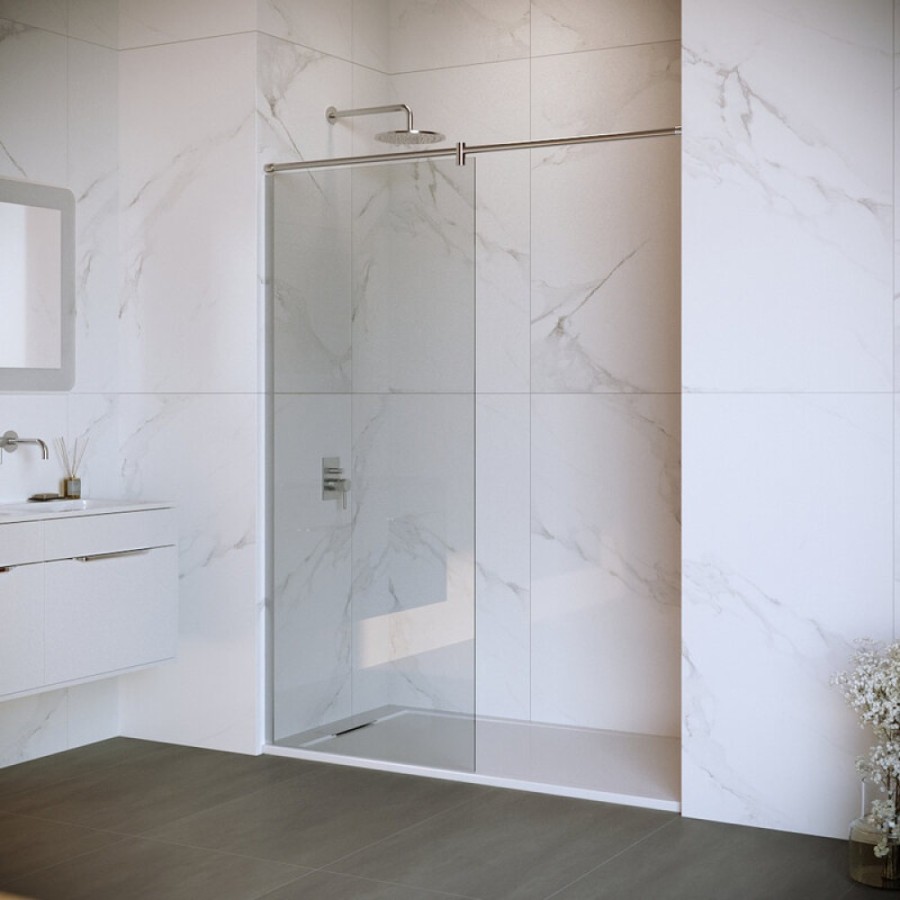 Душевая перегородка RGW WA-003 Walk In, 100 см, стекло прозрачное, профиль хром, 351003310-11