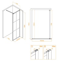 Душевая стенка RGW WA-110Gb Walk In 351011008-16, 80 см, стекло прозрачное, профиль золото брашированное