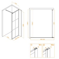 Душевая стенка RGW WA-110W Walk In 351011010-15, 100 см, стекло прозрачное, профиль белый