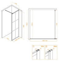 Душевая стенка RGW WA-110W Walk In 351011011-15, 110 см, стекло прозрачное, профиль белый