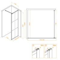 Душевая стенка RGW WA-110W Walk In 351011012-15, 120 см, стекло прозрачное, профиль белый