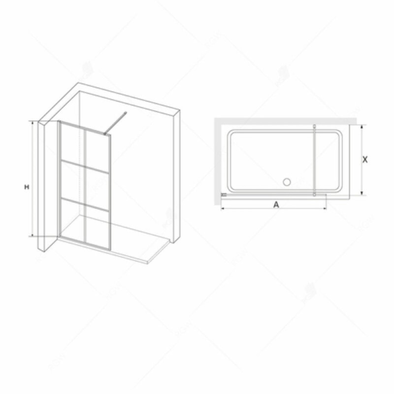 Душевая стенка RGW WA-011B Walk In, 120 см, стекло прозрачное, профиль черный, 35101112-84