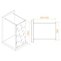 Душевая стенка RGW WA-016Gb Walk In 35101610-16, 100 см, стекло прозрачное, профиль золото брашированное