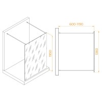 Душевая стенка RGW WA-016B Walk In 35101614-14, 140 см, стекло прозрачное, профиль черный матовый