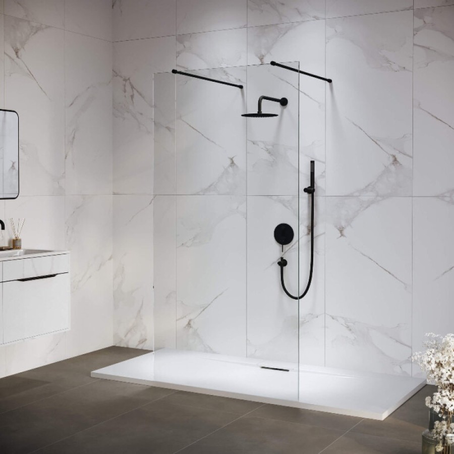 Душевая стенка RGW WA-016B Walk In 35101614-14, 140 см, стекло прозрачное, профиль черный матовый