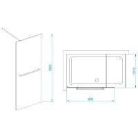 Душевая стенка RGW WA-040 Walk In, 90 см, стекло прозрачное, профиль хром, 35104009-11