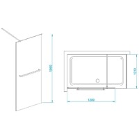 Душевая стенка RGW WA-040 Walk In, 120 см, стекло прозрачное, профиль хром, 35104012-11
