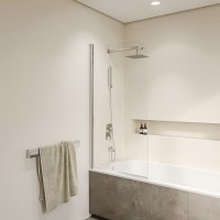Шторка на ванну RGW SC-009, 80 x 150 см, стекло прозрачное, профиль хром, 351100908-11