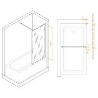 Шторка на ванну RGW Screens SC-050-B 600, 351105006-34, 60 см, стекло тонированное, профиль черный