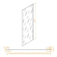 Душевая стенка RGW Z-050-2-B 352205200-21, 100 см, стекло матовое сатинат, профиль хром