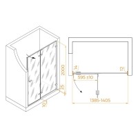 Душевая дверь в нишу RGW Stilvoll SV-004Gr 353200414-210, 140 см, стекло матовое сатинат, профиль серый