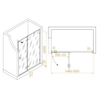 Душевая дверь в нишу RGW Stilvoll SV-004Gr 353200415-110, 150 см, стекло прозрачное, профиль серый