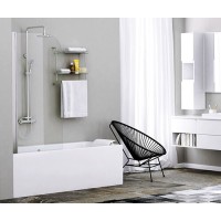 Стеклянная шторка на ванну WasserKraft Leine 35P01-80, распашная, одностворчатая