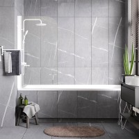 Стеклянная шторка на ванну WasserKraft Leine 35P01-80W, распашная, одностворчатая