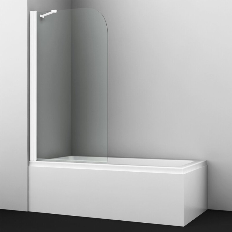 Стеклянная шторка на ванну WasserKraft 35P01-80White Fixed