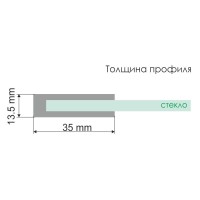Стеклянная шторка на ванну WasserKraft Leine 35P02-110W Fixed, распашная, двустворчатая, с фиксатором