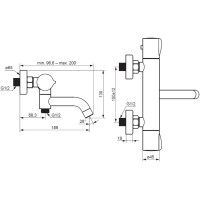 Смеситель для ванны и душа Damixa Scandinavian Pure 363000300, термостатический, цвет черный матовый